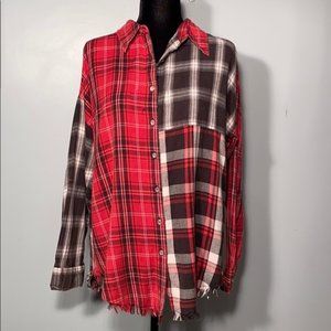 🔴 3/$15! NWT Francesca's Plaid Button Down